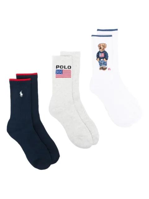 intarsia-logo socks (pack of three) by POLO RALPH LAUREN