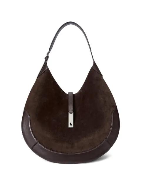 large Polo ID suede shoulder bag by POLO RALPH LAUREN
