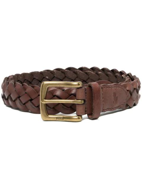 leather braided belt by POLO RALPH LAUREN
