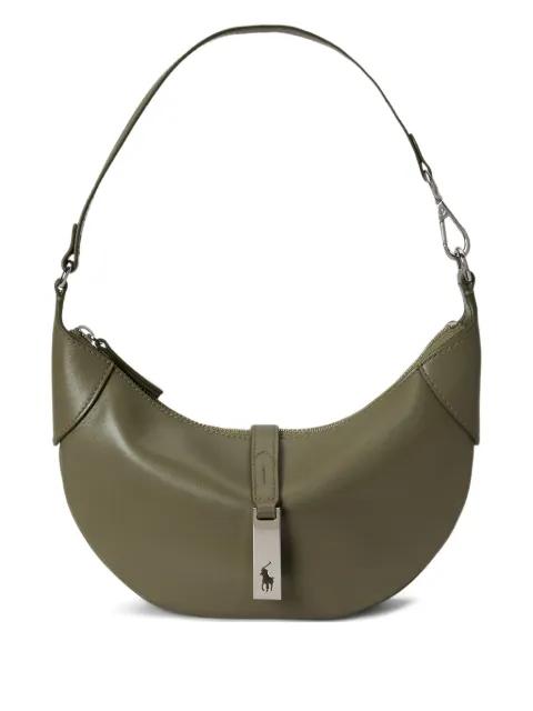 logo-detail leather shoulder bag by POLO RALPH LAUREN