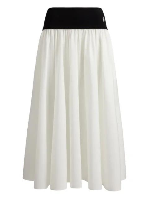 logo-embroidered A-line midi skirt by POLO RALPH LAUREN