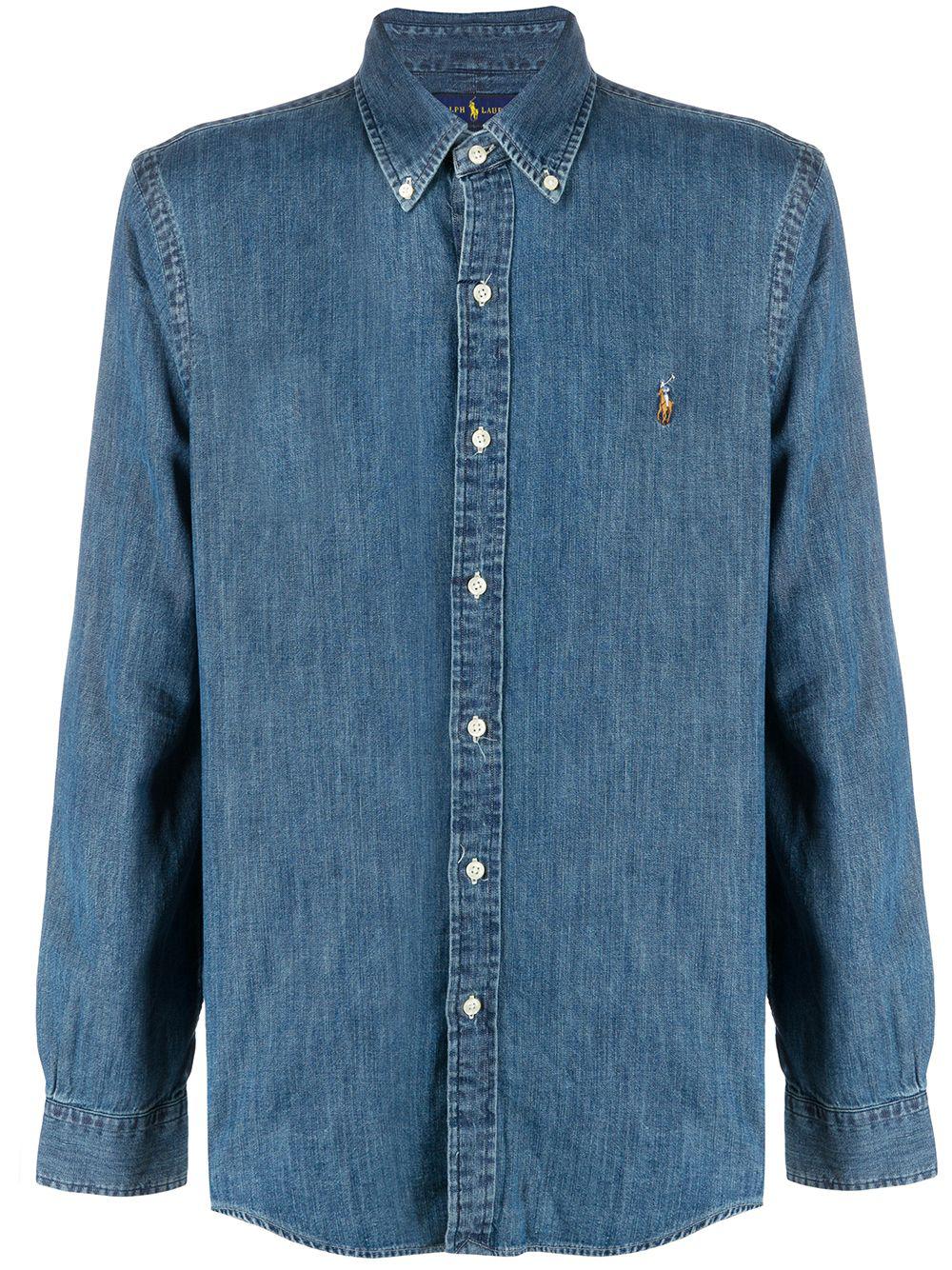 logo-embroidered button-down shirt by POLO RALPH LAUREN