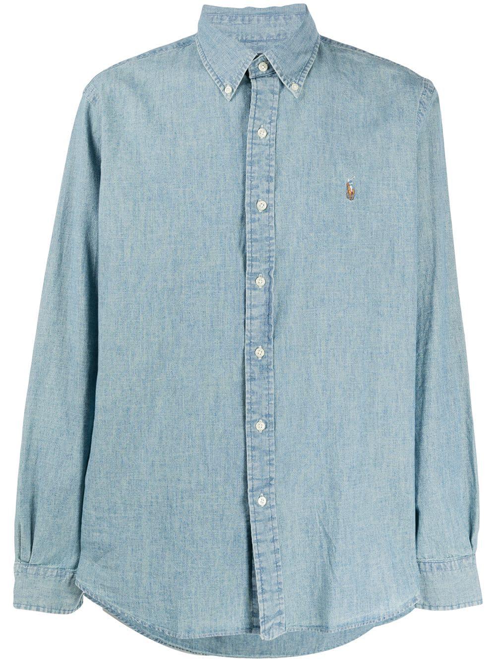 logo-embroidered chambray shirt by POLO RALPH LAUREN