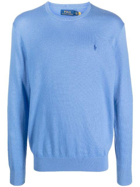 logo-embroidered cotton-blend jumper by POLO RALPH LAUREN