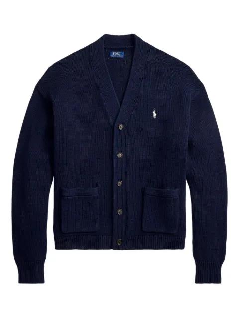 logo-embroidered cotton cardigan by POLO RALPH LAUREN