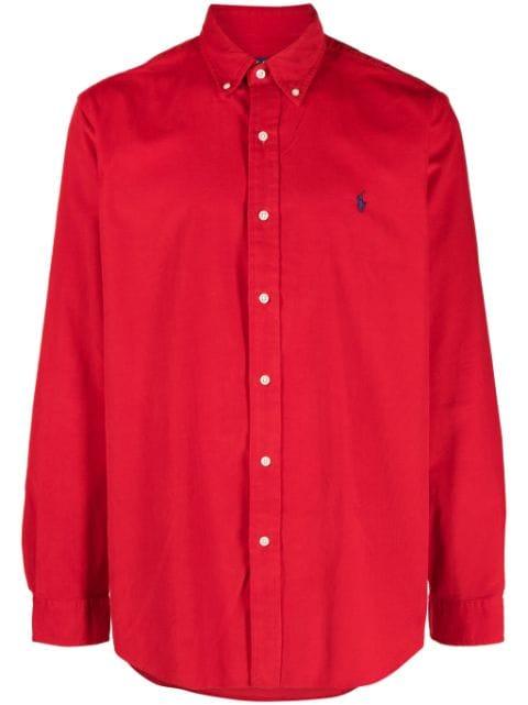 logo-embroidered cotton shirt by POLO RALPH LAUREN