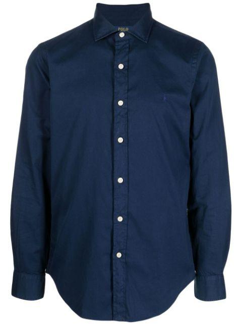 logo-embroidered cotton shirt by POLO RALPH LAUREN