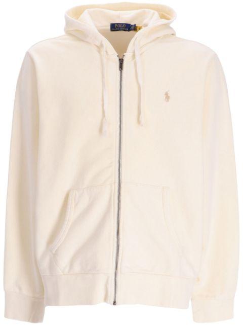 logo-embroidered cotton zip-up jacket by POLO RALPH LAUREN
