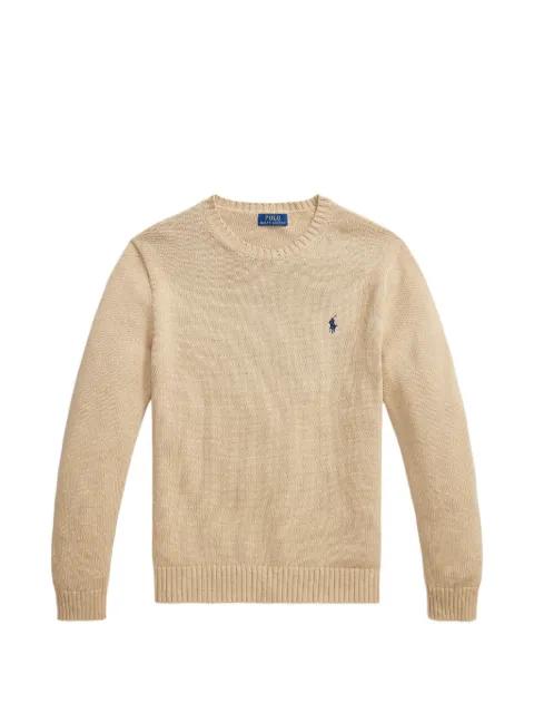 logo-embroidered crew-neck sweater by POLO RALPH LAUREN
