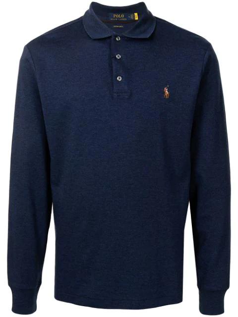 logo-embroidered long-sleeve polo shirt by POLO RALPH LAUREN