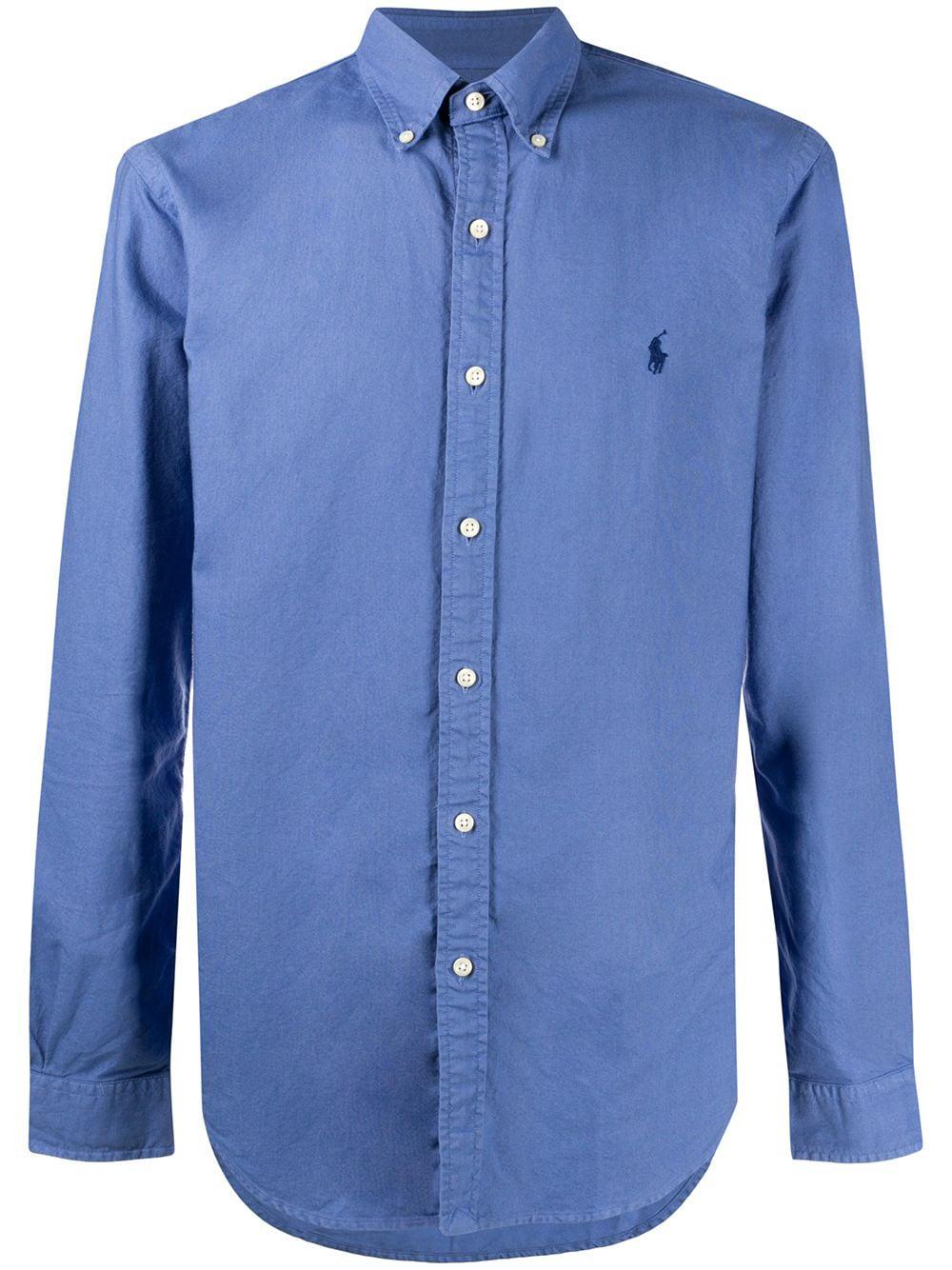 logo-embroidered long sleeve shirt by POLO RALPH LAUREN