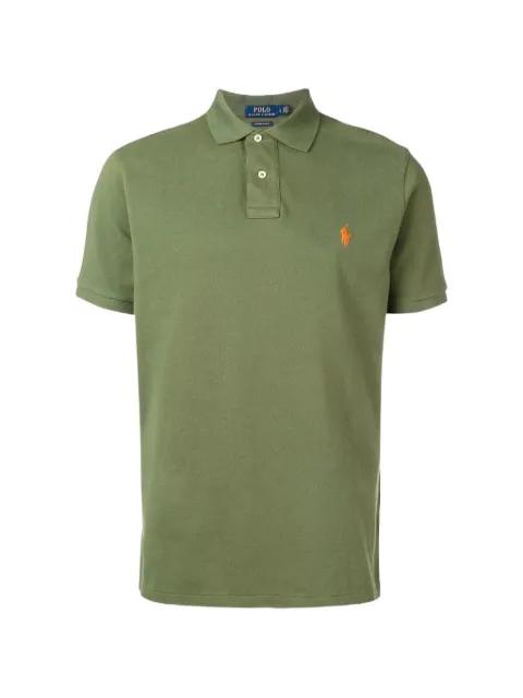 logo-embroidered mesh polo shirt by POLO RALPH LAUREN