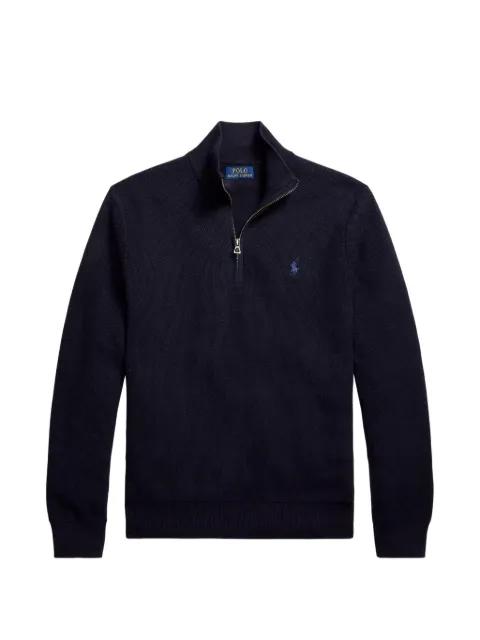 logo-embroidered quarter-zip sweater by POLO RALPH LAUREN