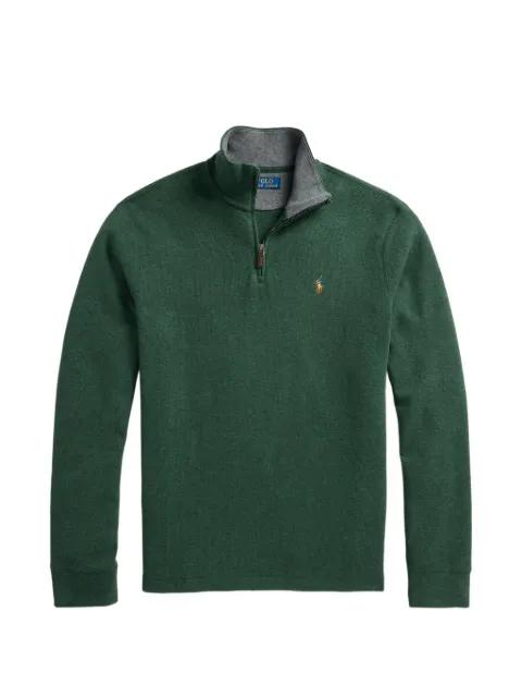 logo-embroidered quarter-zip sweater by POLO RALPH LAUREN