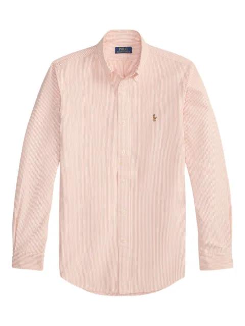 logo-embroidered striped oxford shirt by POLO RALPH LAUREN