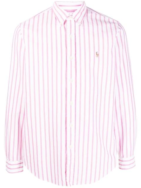 logo-embroidered striped shirt by POLO RALPH LAUREN