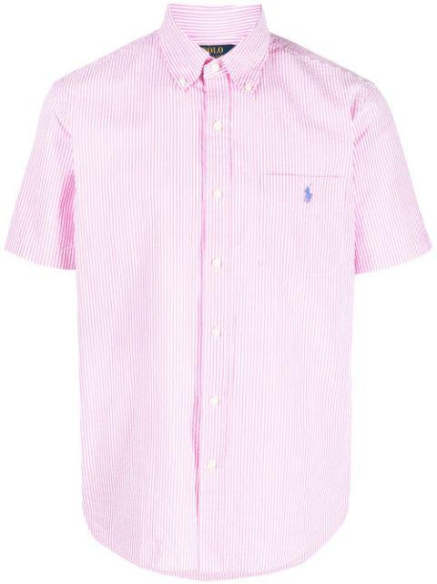logo-embroidered striped shirt by POLO RALPH LAUREN