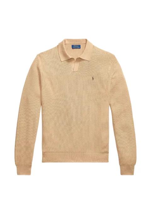 logo-embroidered waffle-knit sweater by POLO RALPH LAUREN