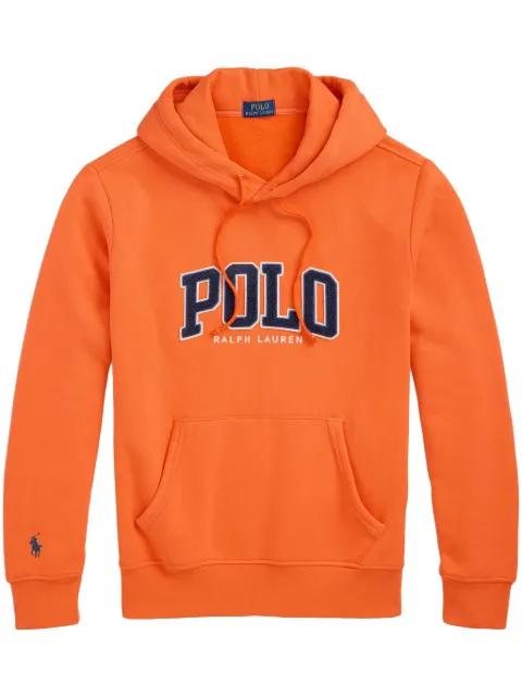 logo-flocked hoodie by POLO RALPH LAUREN