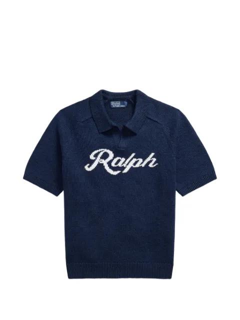 logo-intarsia short-sleeve sweater by POLO RALPH LAUREN