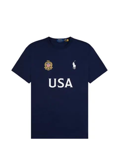 logo-print cotton T-shirt by POLO RALPH LAUREN