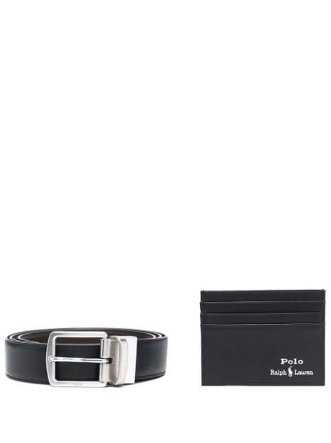 logo-stamp cardholder and belt set by POLO RALPH LAUREN