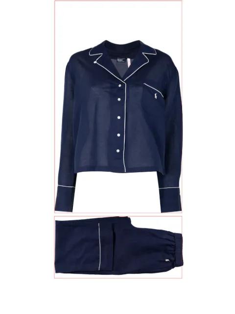 long-sleeve linen pajama set by POLO RALPH LAUREN