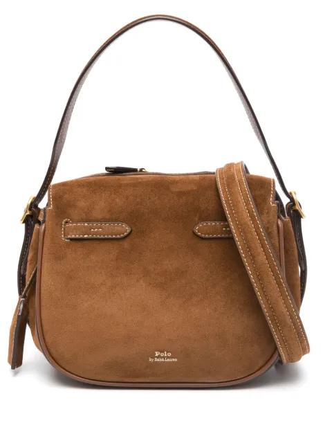 mini Polo ID suede satchel bag by POLO RALPH LAUREN