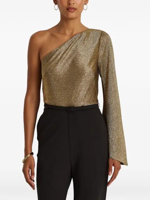 one-shoulder belted jumpsuit by POLO RALPH LAUREN