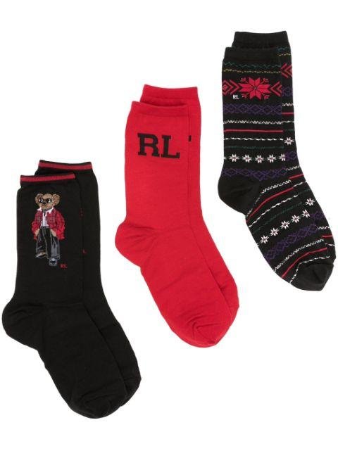 patterned-intarsia socks (pack of three) by POLO RALPH LAUREN