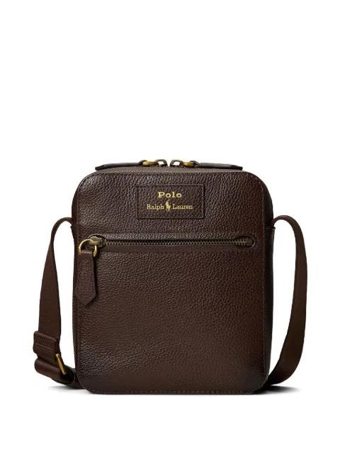 pebbled leather messenger bag by POLO RALPH LAUREN