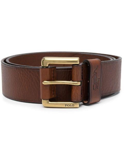 pebbled-texture leather belt by POLO RALPH LAUREN
