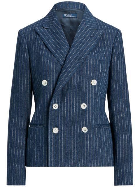 pinstripe-pattern long-sleeve blazer by POLO RALPH LAUREN