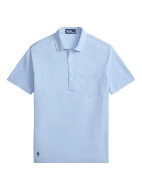 piqué chest-pocket linen polo shirt by POLO RALPH LAUREN