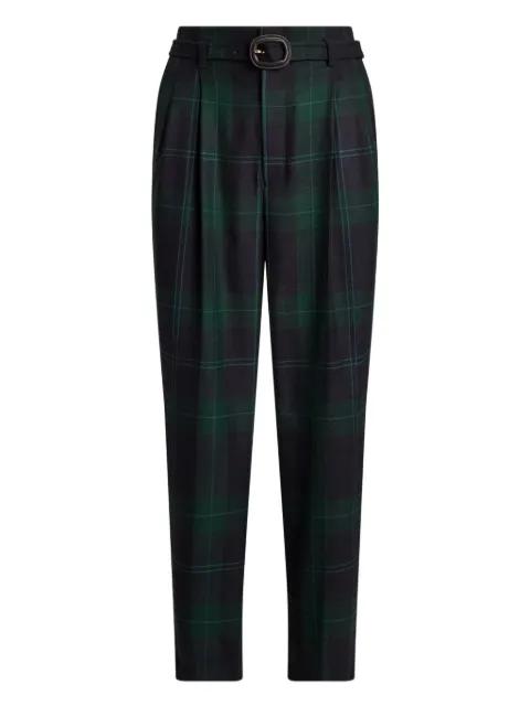 plaid-check pleated trousers by POLO RALPH LAUREN