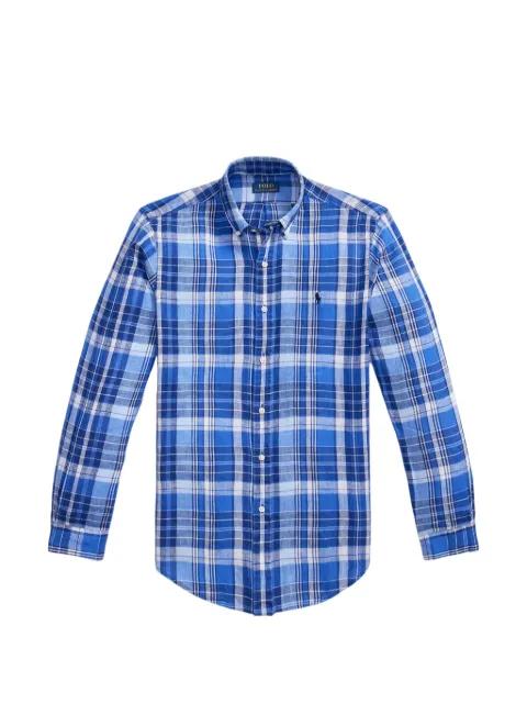 plaid linen shirt by POLO RALPH LAUREN
