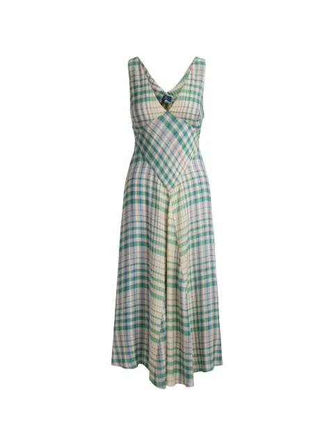 plaid paneled A-line dress by POLO RALPH LAUREN