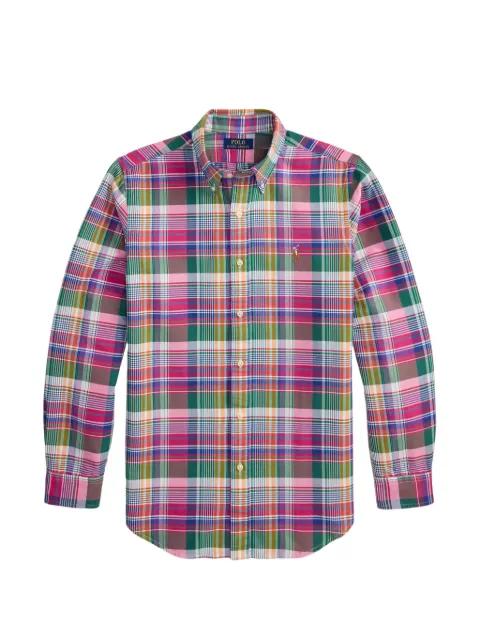 plaid-pattern embroidered-logo shirt by POLO RALPH LAUREN