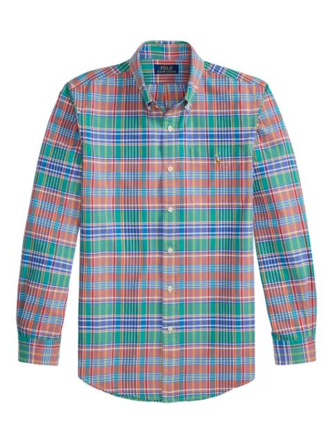 plaid-pattern logo-embroidered shirt by POLO RALPH LAUREN