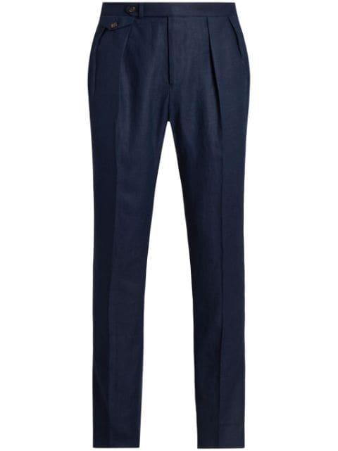 pleat-detail linen trousers by POLO RALPH LAUREN