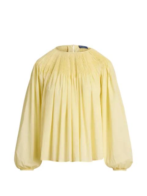 pleated long-sleeve blouse by POLO RALPH LAUREN