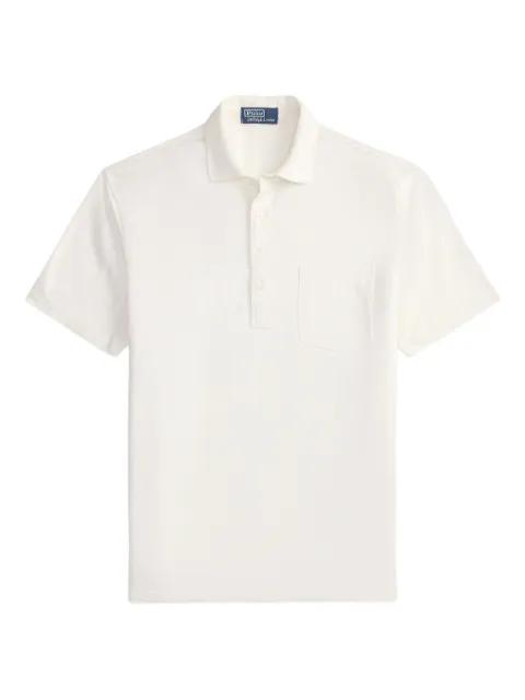 pocket linen piqué polo shirt by POLO RALPH LAUREN