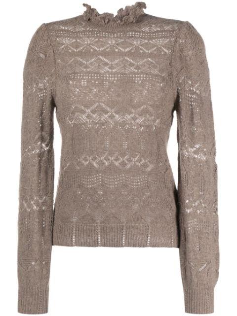 pointelle-knit long-sleeved jumper by POLO RALPH LAUREN