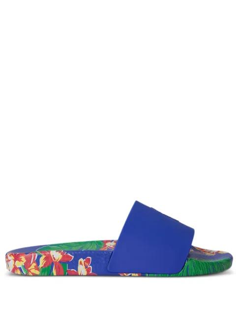pony floral-print slides by POLO RALPH LAUREN