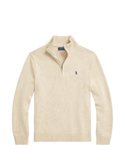 quarter-zip embroidered-logo sweater by POLO RALPH LAUREN
