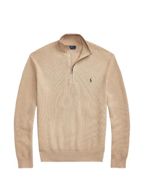 quarter-zip embroidered-logo sweater by POLO RALPH LAUREN