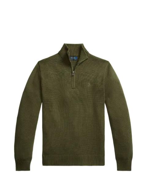 quarter-zip embroidered-logo sweater by POLO RALPH LAUREN