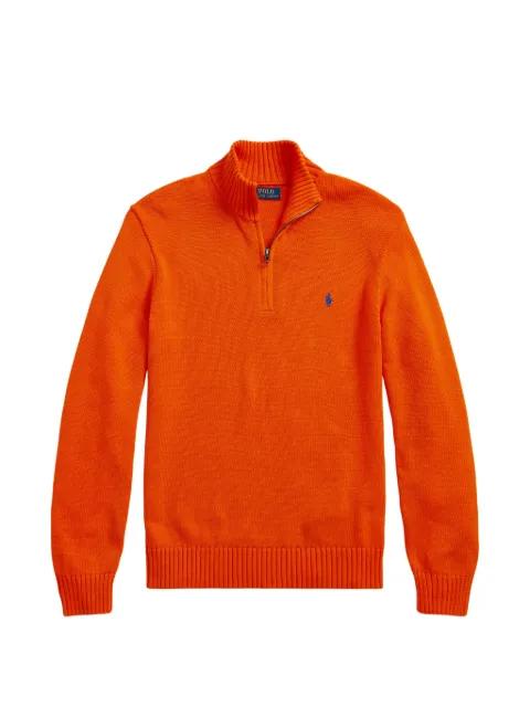 quarter-zip embroidered-logo sweater by POLO RALPH LAUREN