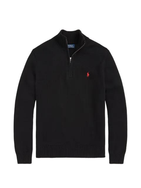 quarter-zip logo-embroidered sweater by POLO RALPH LAUREN