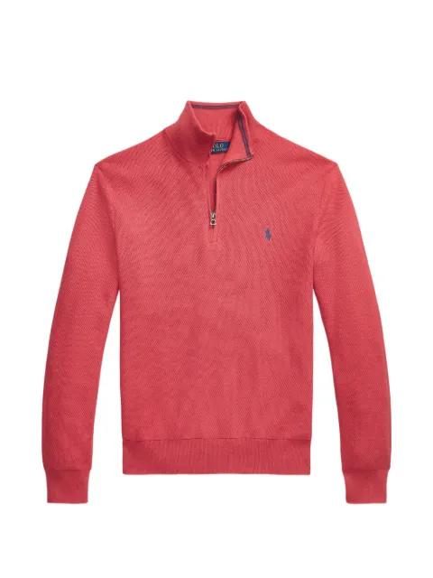 quarter-zip mesh sweater by POLO RALPH LAUREN